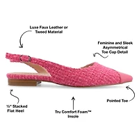 Journee Collection Daphnne Womens Pointed Closed Toe Ballet Flats