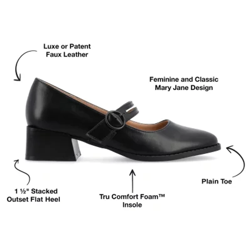Journee Collection Savvi Womens Round Closed Toe Flat Heel Pumps