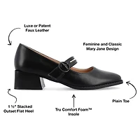 Journee Collection Savvi Womens Round Closed Toe Flat Heel Pumps