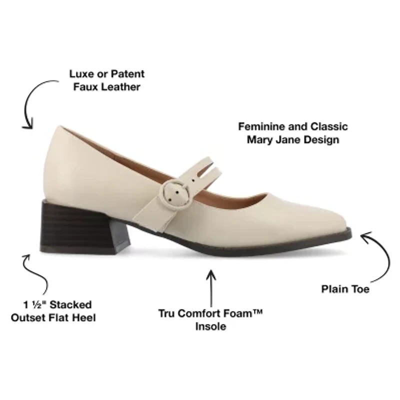 Journee Collection Savvi Womens Round Closed Toe Flat Heel Pumps