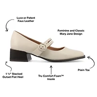 Journee Collection Savvi Womens Round Closed Toe Flat Heel Pumps