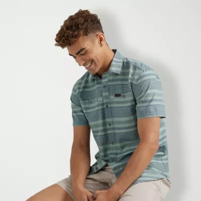 Wrangler Breeze Mens Short Sleeve Regular Fit Button-Down Shirt