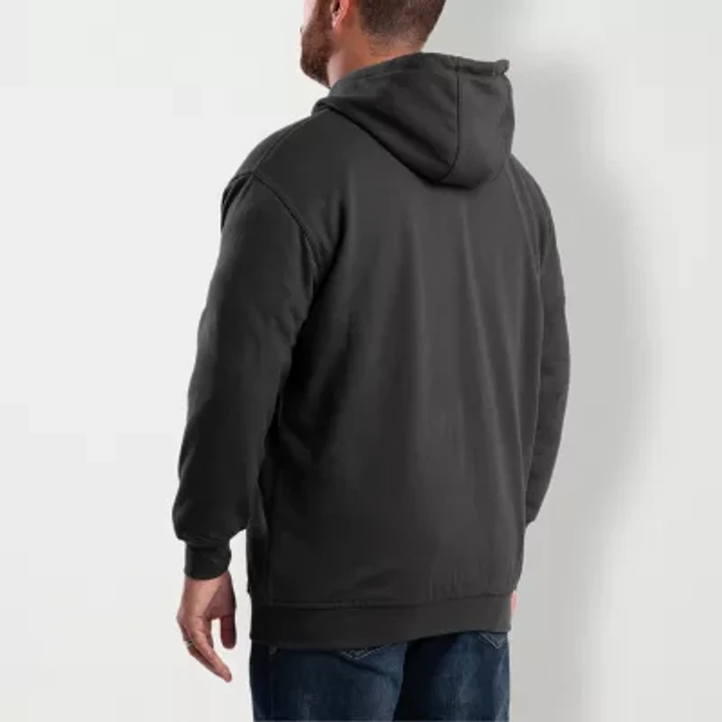 Berne Mens Long Sleeve Fleece Zipper Hoodie