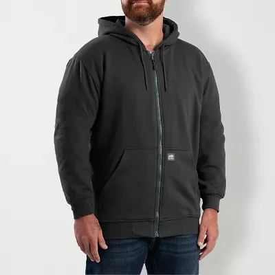 Berne Mens Long Sleeve Fleece Zipper Hoodie