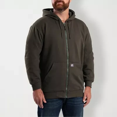 Berne Mens Long Sleeve Fleece Zipper Big and Tall Hoodie