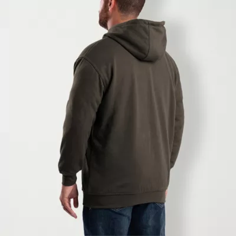 Berne Mens Long Sleeve Fleece Zipper Big and Tall Hoodie