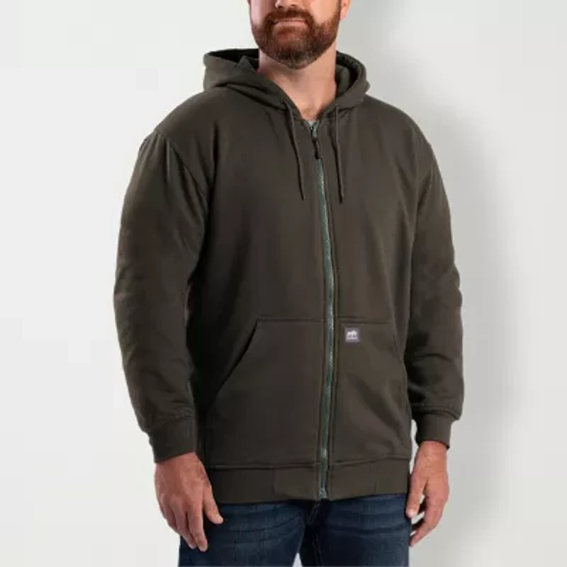 Berne Mens Long Sleeve Fleece Zipper Big and Tall Hoodie
