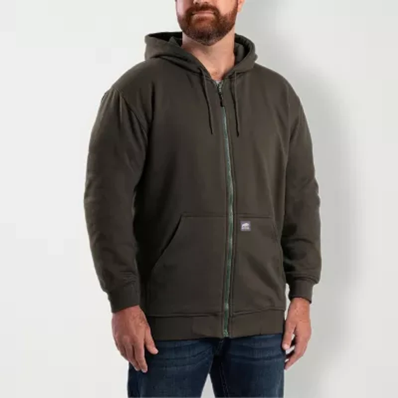 Berne Mens Long Sleeve Fleece Zipper Big and Tall Hoodie