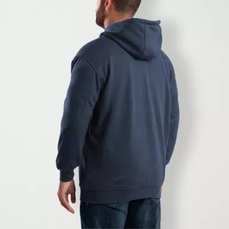 Berne Mens Long Sleeve Fleece Zipper Big and Tall Hoodie