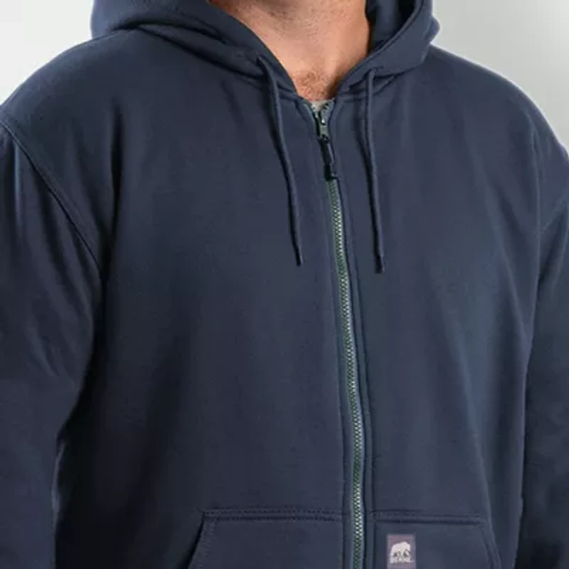 Berne Mens Long Sleeve Fleece Zipper Big and Tall Hoodie
