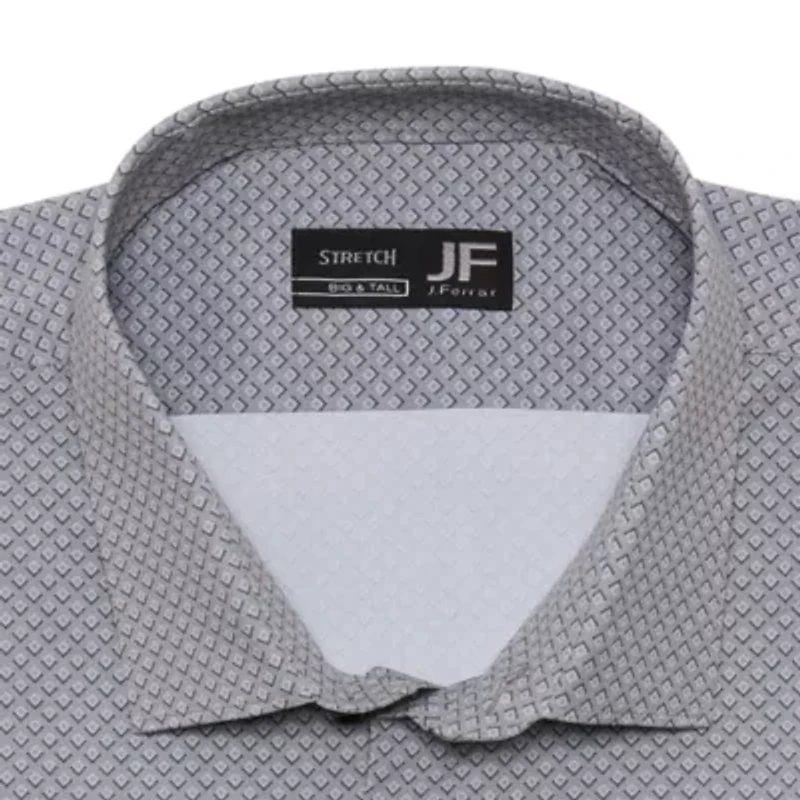J. Ferrar Mens Big & Tall Regular Fit Easy Care Stretch Fabric Long Sleeve Dress Shirt