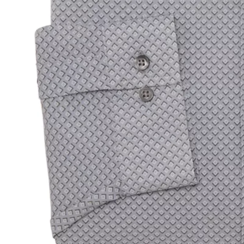 J. Ferrar Mens Big & Tall Regular Fit Easy Care Stretch Fabric Long Sleeve Dress Shirt