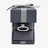 (G-H /  Si1-Si2) Womens 1 CT. T.W. Lab Grown White Diamond 10K Gold Side Stone Engagement Ring