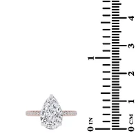 (G-H / Si1-Si2) Womens 2 1/4 CT. T.W. Lab Grown White Diamond 14K Gold Pear Side Stone Engagement Ring