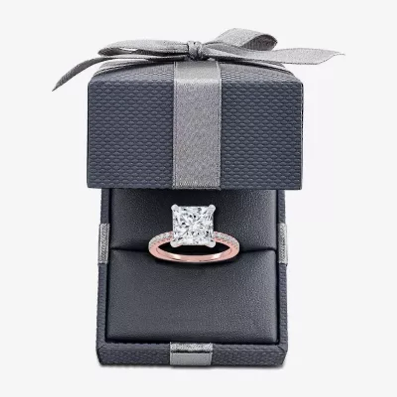 (G-H / Si1-Si2) Womens 2 1/4 CT. T.W. Lab Grown White Diamond 14K Gold Side Stone Engagement Ring