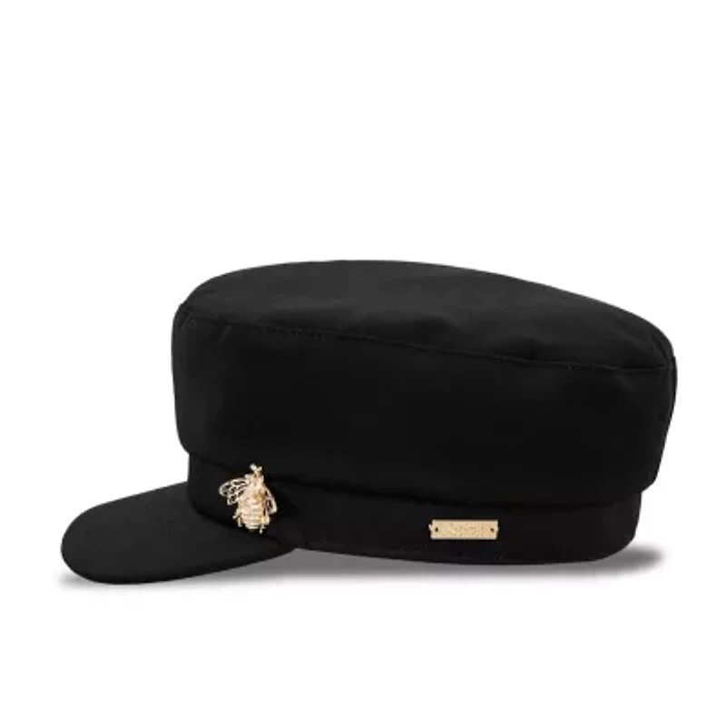 JS Jessica Simpson Twill Cabbie With Bumble Bee Pin Womens Cadet Hat