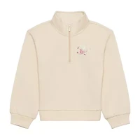 PUMA Big Kid Girls Long Sleeve Fleece Active Quarter-Zip Pullover