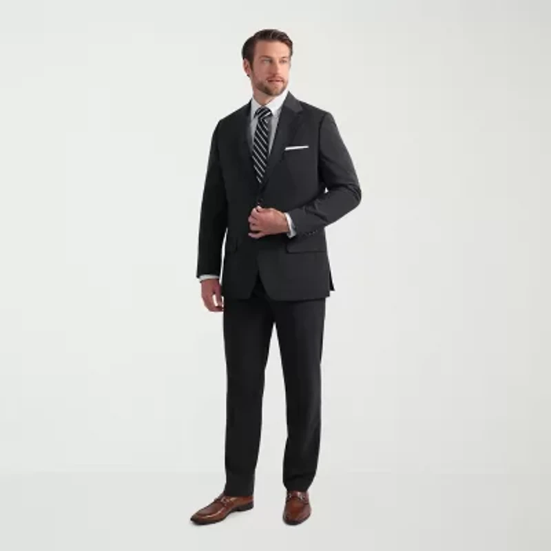 Haggar JMH Tailored Wool Windowpane Mens Stretch Fabric Regular Fit Suit Jacket