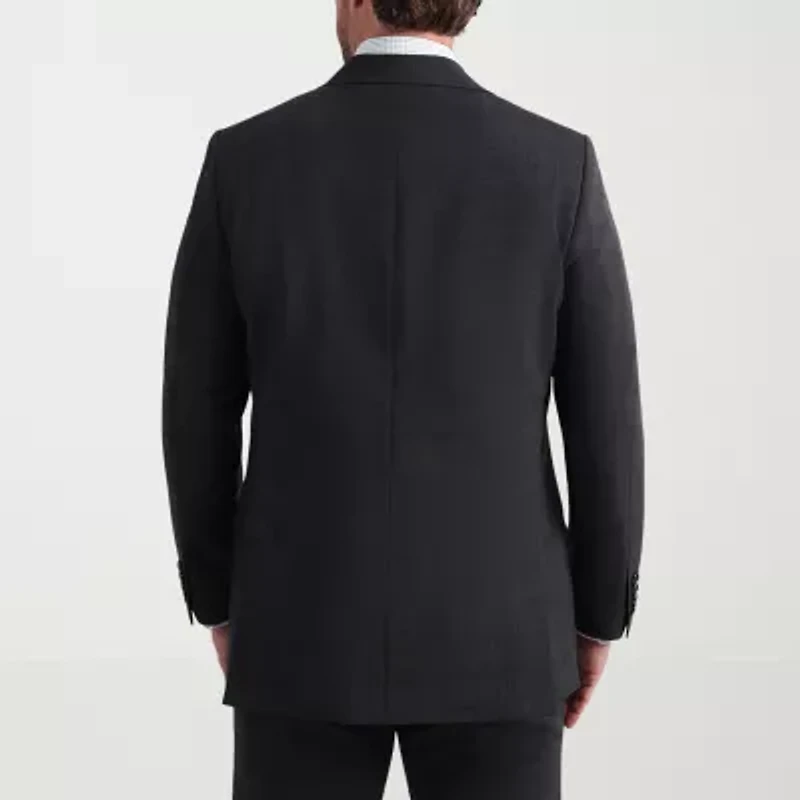 Haggar JMH Tailored Wool Windowpane Mens Stretch Fabric Regular Fit Suit Jacket