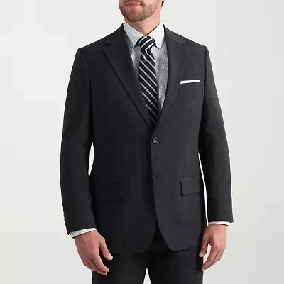 Haggar JMH Tailored Wool Windowpane Mens Stretch Fabric Regular Fit Suit Jacket