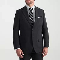 Haggar JMH Tailored Wool Windowpane Mens Stretch Fabric Regular Fit Suit Jacket