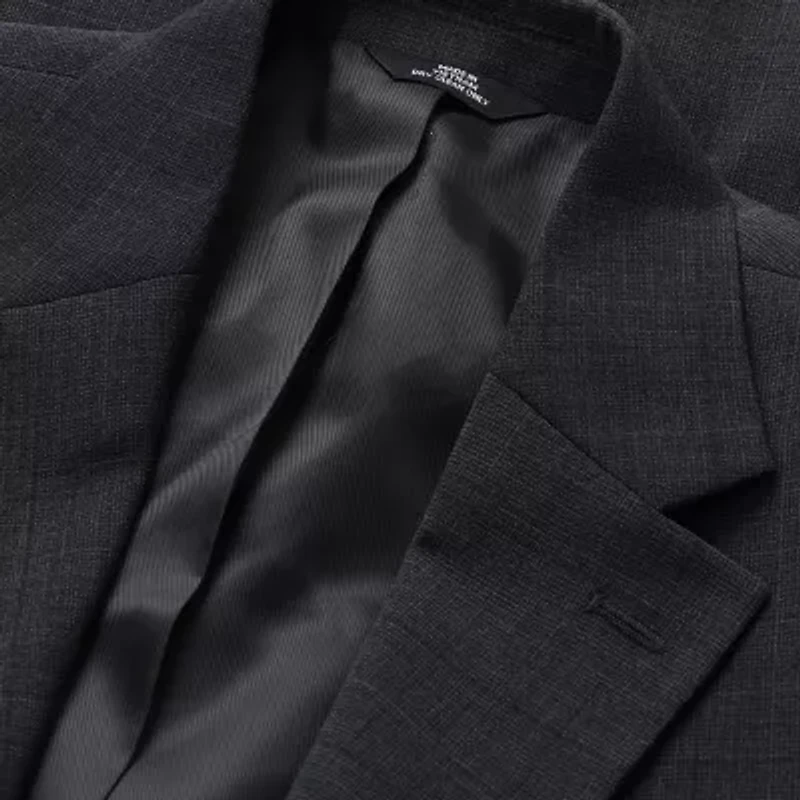 Haggar JMH Tailored Wool Windowpane Mens Stretch Fabric Regular Fit Suit Jacket