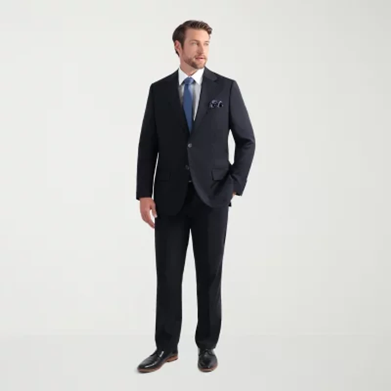 Haggar JMH Tailored Wool Windowpane Mens Stretch Fabric Modern Fit Suit Jacket