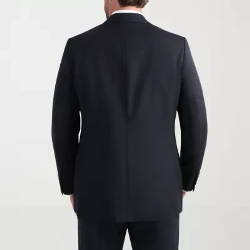 Haggar JMH Tailored Wool Windowpane Mens Stretch Fabric Modern Fit Suit Jacket