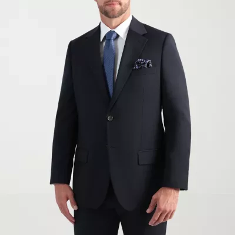 Haggar JMH Tailored Wool Windowpane Mens Stretch Fabric Modern Fit Suit Jacket