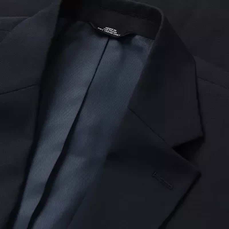 Haggar JMH Tailored Wool Windowpane Mens Stretch Fabric Modern Fit Suit Jacket