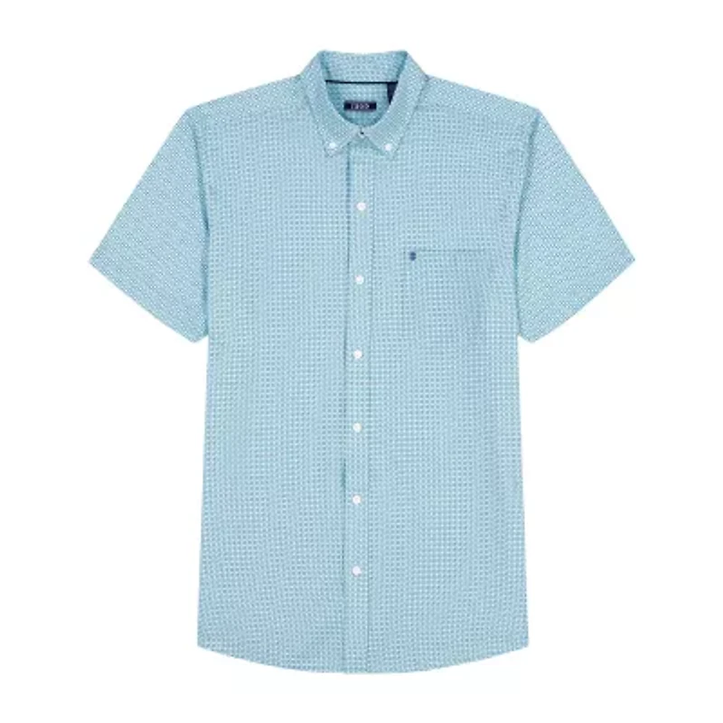 IZOD Breeze Mens Short Sleeve Athletic Fit Button-Down Shirt