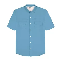 IZOD Sunshield Performance Mens Short Sleeve Regular Fit Stretch Fabric Button-Down Shirt