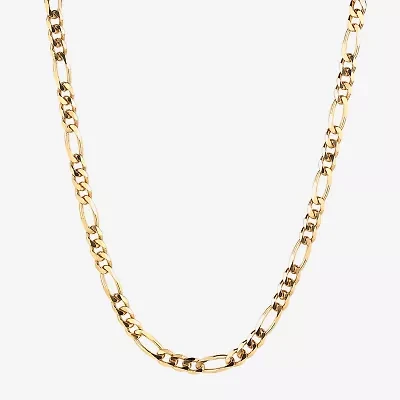 14K Gold Over Silver Solid Figaro Chain Necklace