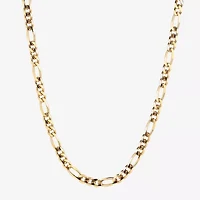 14K Gold Over Silver Solid Figaro Chain Necklace