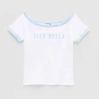 Eyeshadow Big Kid Girls Scoop Neck Short Sleeve Regular Fit Graphic T-Shirt