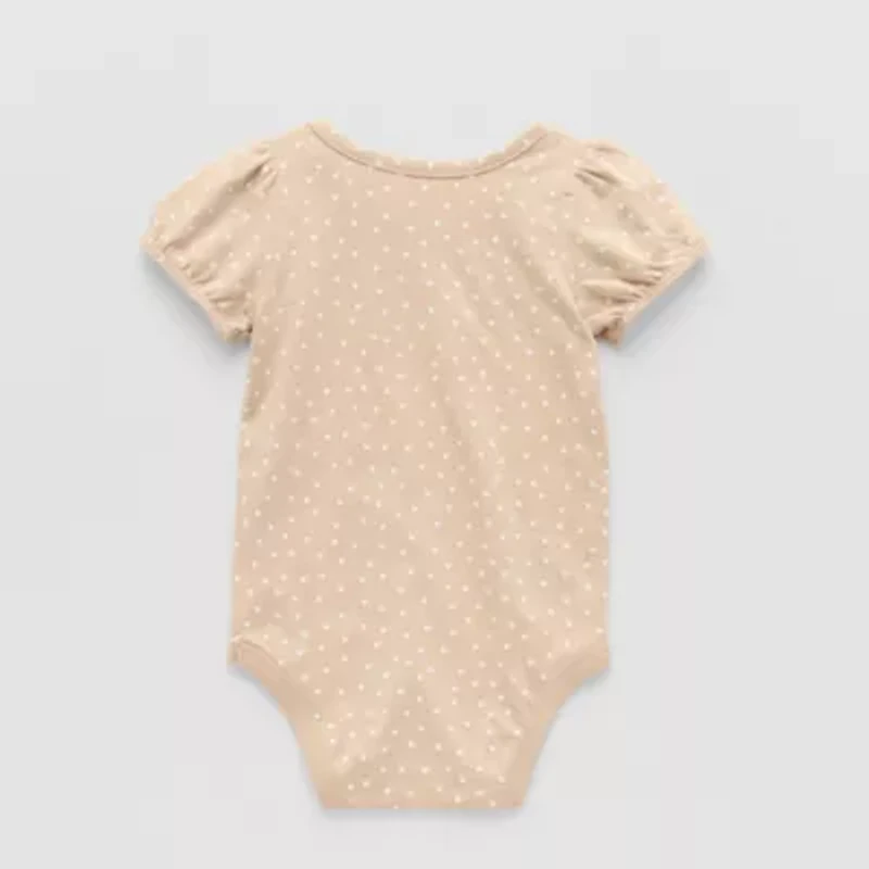 Okie Dokie Baby Girls Round Neck Short Sleeve Bodysuit