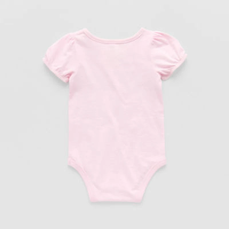 Okie Dokie Baby Girls Round Neck Short Sleeve Bodysuit