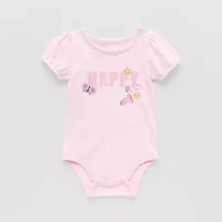 Okie Dokie Baby Girls Round Neck Short Sleeve Bodysuit