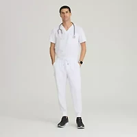 Barco Unify But153 Rally 3-Pocket Mens V Neck Short Sleeve Stretch Fabric Moisture Wicking Wrinkle Resistant Scrub Top