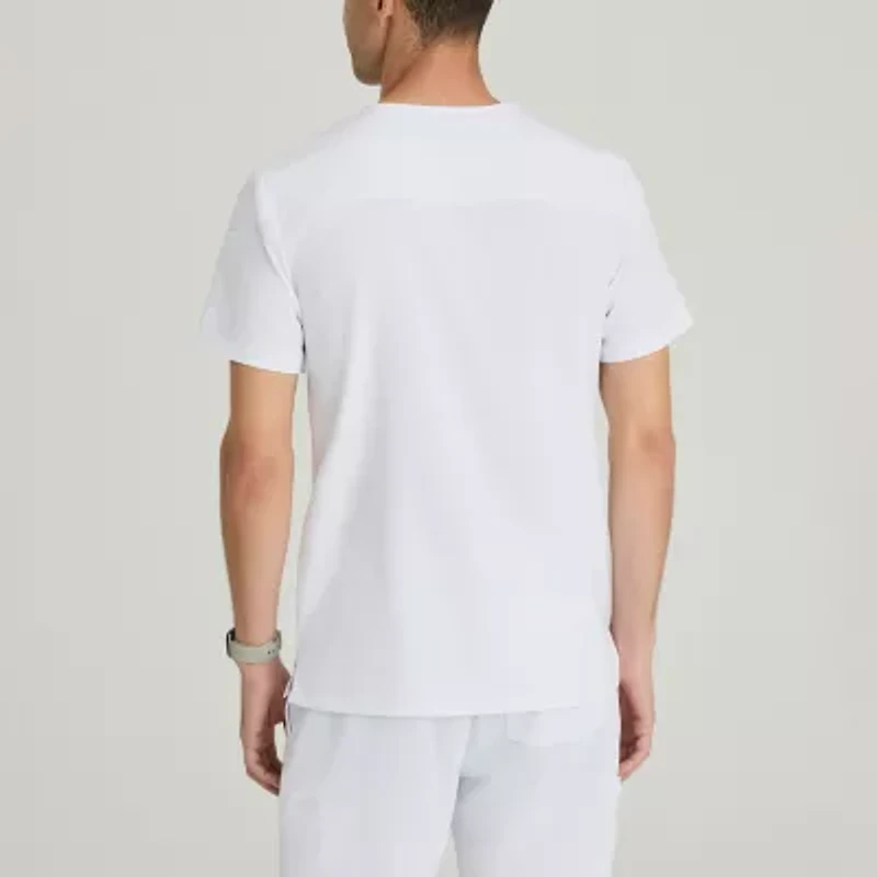 Barco Unify But153 Rally 3-Pocket Mens V Neck Short Sleeve Stretch Fabric Moisture Wicking Wrinkle Resistant Scrub Top