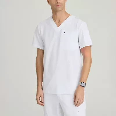 Barco Unify But153 Rally 3-Pocket Mens V Neck Short Sleeve Stretch Fabric Moisture Wicking Wrinkle Resistant Scrub Top