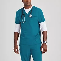 Barco Unify But153 Rally 3-Pocket Mens Big and Tall V Neck Short Sleeve Stretch Fabric Moisture Wicking Wrinkle Resistant Scrub Top