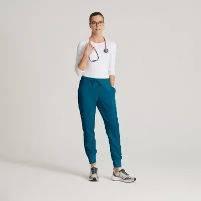 Barco Unify Bup647 Union 5-Pocket Mid-Rise Jogger Womens Petite Stretch Fabric Moisture Wicking Wrinkle Resistant Scrub Pant