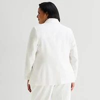 Black Label by Evan-Picone Womens Plus Classic Fit Suit Jacket