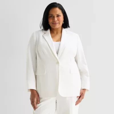 Black Label by Evan-Picone Womens Plus Classic Fit Suit Jacket