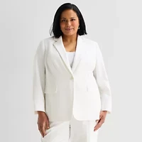 Black Label by Evan-Picone Womens Plus Classic Fit Suit Jacket