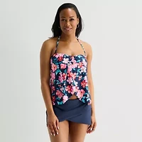 Liz Claiborne Womens Floral Tankini Swimsuit Top