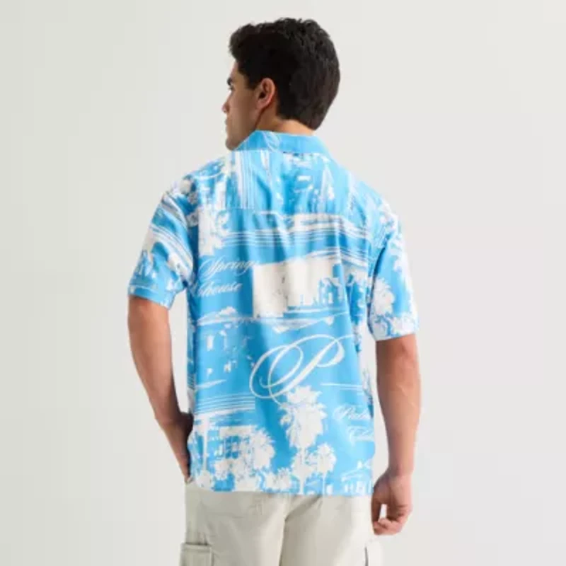Arizona Mens Short Sleeve Regular Fit Button-Down Shirt