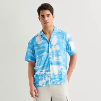 Arizona Mens Short Sleeve Regular Fit Button-Down Shirt