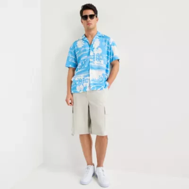 Arizona Mens Short Sleeve Regular Fit Button-Down Shirt